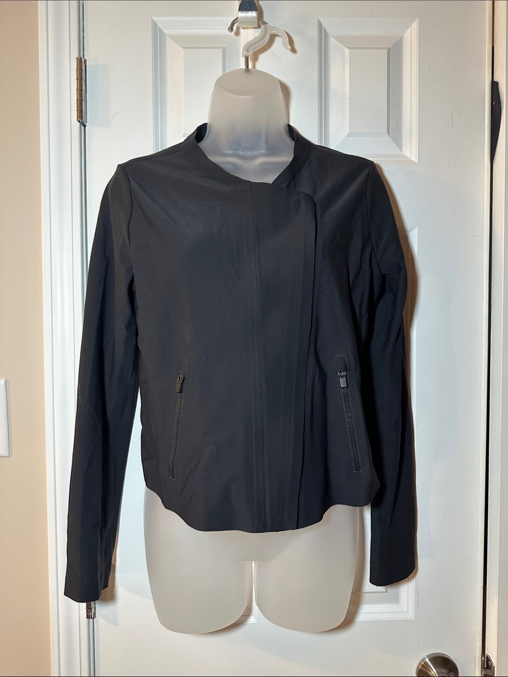Athleta Black Zip-Front Utility Jacket